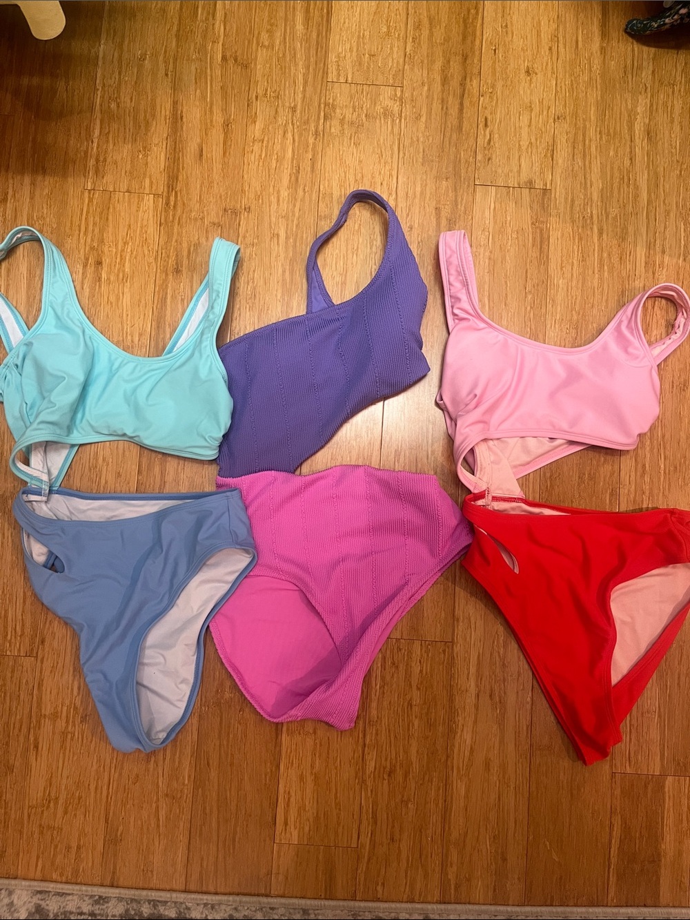 Bright Mixed Color Bikini Set - Aqua, Lavender, Pink, Blue, Magenta, Red